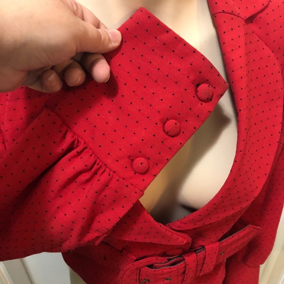 Epic stunning polkadot cropped vintage belted jacket size S/M - Picture 4 of 4